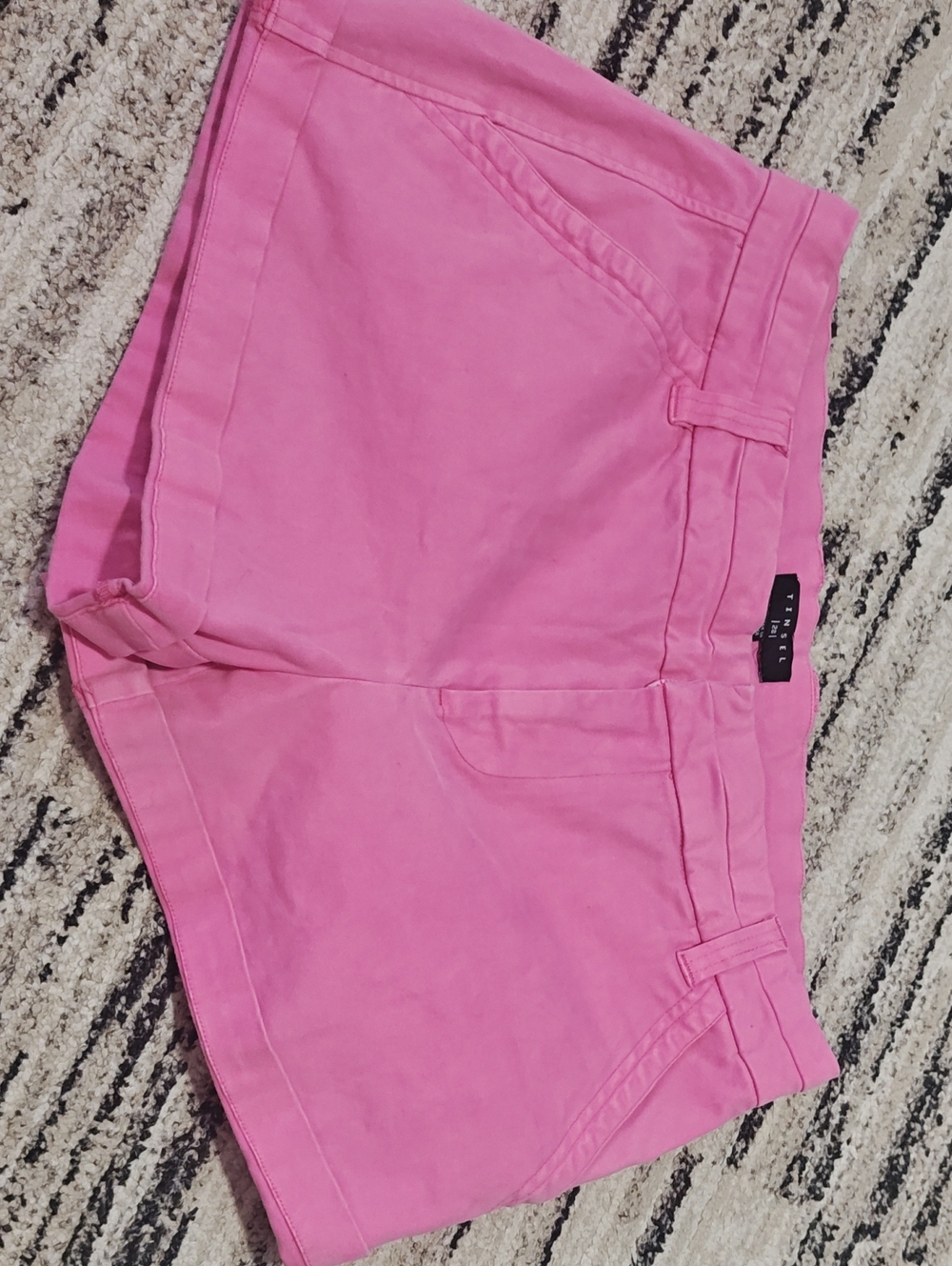 Tinsel Hot Pink High-Waist Casual Shorts
